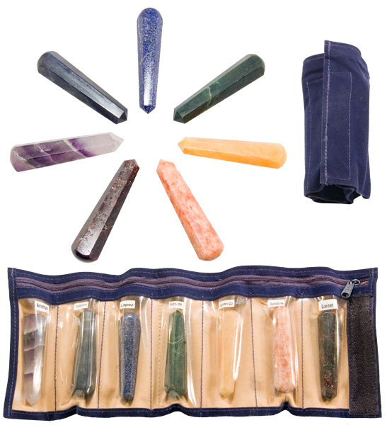WAND SET - CHAKRA SET OF SEVEN WITH POUCH