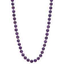 NECKLACE- AMETHYST ,4mm round beads, 52cm